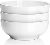 DELLING 60 Oz Large Serving Bowls Set, 8" White Soup Bowls Big Salad Bowls for Kitchen, Ceramic Mixing Bowls For Pasta, Soup, Fruit Vegetable, Ramen, Microwave & Dishwasher Safe, 3 Pack