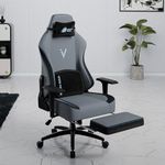 Green Soul® Vision Pro Multi-Functional Ergonomic Gaming Chair, with Premium Fabric, 4D Armrests, Integrated Footrest, Sturdy Metal Base & 180° Back Recline (Slate)