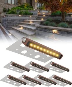 8-Pack 7 Inch LED Hardscape Lighting, Paver Lights Retaining Wall Lights, IP68 Waterproof, Low Voltage 12V AC/DC Landscape Lighting Outdoor Step Lights, 2700K Warm White, 40,000 Hours Lifespan