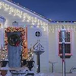 The Christmas Workshop 77520 480 Icicle LED Outdoor Christmas Lights / 11.5 Metres / Bright White Colour / Indoor & Outdoor Fairy Lights / Weddings & Gardens / 8 Functions / Mains Powered