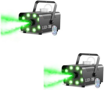 700W Professional Smoke & Fog Machine with 14 Color LED Lights – Wireless Remote Control, Continuous Spray, Durable Design – Perfect for Halloween Weddings Party Event, 2 Pack