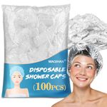 MAQIHAN 100 Disposable Shower Caps Unisex - Large Plastic Hair Caps for Deep Conditioning Shower Cap Reusable Waterproof for Women Men Hair Treatment Bath Cap for Long Hair Travel Essentials