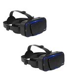 Mabron 𝐁𝐔𝐘 𝐎𝐍𝐄 𝐆𝐄𝐓 𝐎𝐍𝐄 Virtual Reality 3D VR Headset with Stereo Headphones 4.7-7.2 inch 1050” Giant Screen, 360° Panoramic View for TV, Movies & Video Games Compatible with All Smartphone