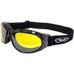 Global Vision Eyewear Eliminator Goggle Series Sunglasses with Yellow Tint Mirror Lenses and Storage Pouch