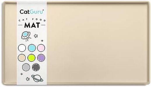 CatGuru Cat Food Mat, Small & Large Pet Food Mat, 100% Waterproof Cat Mat for Food and Water, Silicone Mat for Cat Bowls, Non-Slip Mat for Cat Food and Water Bowl or Cat Water Fountain (Small, Sand)