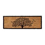 Onlymat Natural Coco Coir Black & Brown Tree Printed Anti-Slip With Pvc Back Rectangular Doormat For Indoor, Outdoor, Patio, Home And Office, Weatherproof, Large And Thick (120 X 40Cm)