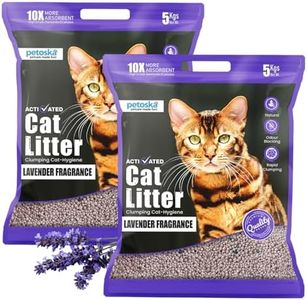 PETOSKA Cat Litter- 10Kg | Lavender Fragrance | Scoopable Bentonite Clay Cat Litter | Advanced Clumping Scented Litter Sand | 99.9% Dust Free | Natural | Odour Control Pack of 2