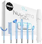 NuDerma Clinical Skin Therapy Wand - Portable Skin Therapy Machine w 6 Fusion Neon + Argon Wands – Anti Aging - Clarifying - Skin Tightening & Radiance - Wrinkle Reducing