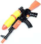 Kids' Tactical Water Blaster for Outdoor Play - Military-Inspired Design, High Capacity Tank, Adjustable Stock, Ideal for Garden and Backyard Fun, Black and Orange (AK47#S)