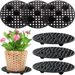 CCCYMM 6 Pcs Plant Level Pot Elevator, Heavy Duty Plant Stand, Black Round Plant Flower Pot Holder Plastic Plant Risers for Indoor Outdoor Garden Deck Floor Protector-20 cm / 8 Inch