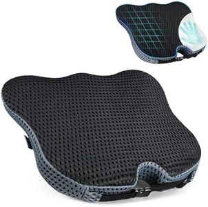 MAEZOE Car Seat Cushions for Driving, Adult Booster Seat for Car, 100% Polyurethane Wedge-Shaped Memory Foam for Driver/Passenger - Tailbone Pain Relief Cushion, Sciatica & Back Support