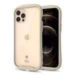 iFace Reflection Series Clear Case for iPhone 12 Pro Max (6.7") – Cute Dual Layer [TPU + 9H Tempered Glass] Hybrid Shockproof Protective Cover [Drop Tested] [Wireless Charging Compatible] - Beige