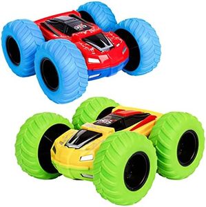 m zimoon Voiture à Friction, Pull Back Voiture Monster Truck Double Face Voiture à Inertie Jouet Noël Cadeaux d'anniversaire pour 3-8 Ans Garçons Filles