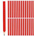 BKpearl 40 Pack Carpenter Pencil Woodworking Pencil Medium Graphite Core Octagonal Pencil 175mm Red