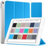 DuraSafe Cases for iPad Mini 3 2 1 Generation 7.9 Inch [ Mini 3rd Mini 2nd Mini 1st] A1599 A1600 A1489 A1490 A1491 A1432 A1454 A1455 Trifold Hard Smart PC Translucent Back Cover - Blue