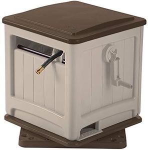 Suncast 225 ft. Swivel Hideaway Hose Reel with Hose Guide and Crank Handle, Mocha/Taupe