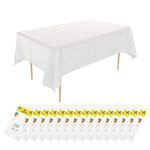 JMIATRY 15 Pcs Disposable Table Cloths Rectangle, 54x108 Inch White Table Cloth Party, Plastic Table Cloth Disposable for Party, Picnic, Wedding, Baby Shower, Indoor or Outdoor