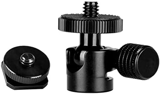 Koolehaoda Mini Testa a Sfera con 1/4" Supporto della Fotocamera Adattatore Pattini Freddi per Fotocamera DSLR Staffa Leggera,Monitor LCD, Microfono, Luce LED