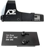 Ade Advanced Optics Mini RD3-006x Green Dot Reflex Sight for Ruger SR9,SR9C,SR40C,SR40,SR45 Pistol Mounting Plate That Replace Rear Sight