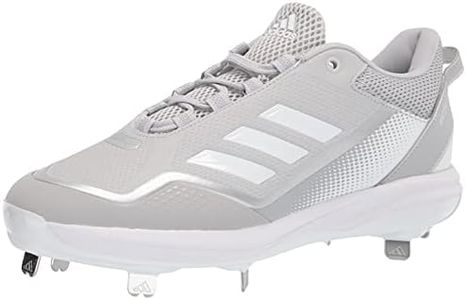 adidas Men's Icon 7 Baseball Shoe, White/Team Light Grey/Silver Metallic, 12