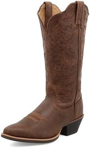 Twisted X Women's Tooled Shaft Western Boot Round Toe, Brown, 7