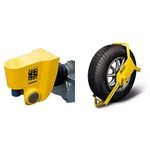 Maypole Stronghold SH5415 Hitchlock for Avonride Trailer Hitches & MP909 10"-16" Heavy Duty Wheel 10-16" Clamp, Yellow