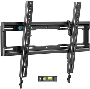 Pipishell UL Listed Tilt TV Wall Mount Bracket Low Profile for Most 23-55 Inch LED LCD OLED 4K Flat Curved TVs up to 99lbs Max VESA 400x400mm, 8° Tilting for Anti-Glaring, Fits 8-16 inch Wood Stud