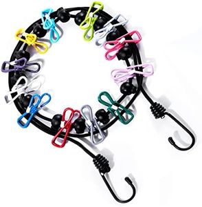 Travel Clothesline,Adjustable Rope Portable Clothespins with 12 Windproof Laundry Clothes Cable Line for Backyard Vacation Hotel Balcony Clothes Cord Drying Line Clothesline Rope(Multicolour)