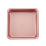 Wiltshire Rose Gold Square Cake Pan, PFOA PTFE Free, Robust Cake Pan, Non-Stick Coating, Coated Baking Pie Tin, Cake Mould, Sheet Steel Bakeware, 25x25x5cm