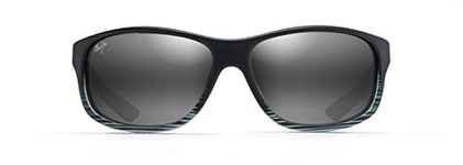 Maui Jim Kaiwi Channel W/Patented Polarizedplus2 Lenses Sport Sunglasses, Grey Black Stripe/Neutral Grey, Medium