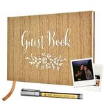 J&A Homes Wedding Guest Book — Registry Sign-In Book for a Wedding, Reception, Anniversary, Birthday or Baby Shower — Rustic Guestbook with White Floral Design — 9 x 6 inches (100 pages)