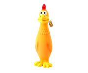 Foodie Puppies Latex Squeaky Dogs Toy | Non-Toxic, Soft Rubber, Interactive, Chewing, Teething, Fetch Play Toy for Small to Medium Dogs (Orange & Yellow Hen)