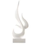 LIFEHAXTORE® Home Décor Fire Shape Table Decorating Matte Finish Ceramic Figures - (White)