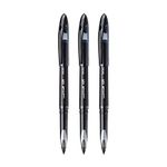 UNI-BALL Air UBA188M 0.5mm Roller Ball Pen | Waterproof Bold Ink | Water & Fade Resistant | Long Lasting Smudge Free Ink | School and Office stationery | Black Ink, Pack of 3