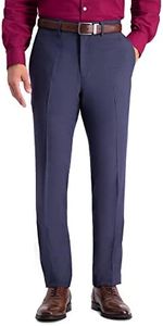Kenneth Cole Men's Premium Stretch Texture Weave Slim Fit Dress Pant, Medium Blue, 33W x 30L