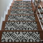 Tiveney Stair Treads Non Slip for Wooden Steps, 15PCS 8"x30" Black Rubber Backing Stair Runner Mats, Washable Reusable Carpet for Stairs Rugs Indoor Safety Staircase Step Treads for Kids Elders Dogs