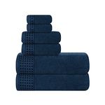 GLAMBURG 100% Cotton Ultra Soft 6 Pack Towel Set, Contains 2 Bath Towels 28x55 Inches, 2 Hand Towels 16x24 Inches & 2 Wash Coths 12x12 Inches, Compact Absorbent Lightweight & Quickdry - Mineral Blue