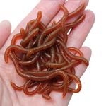 LFCFBH 50PCS Plastic Fake Worms, Stretchy Toy Worms for Children Halloween Decoration April Fools Day Party