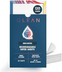 QLEAN Dryer Sheets | Natural Fabric Softener & Removes Static Cling | Vegan Laundry Softener | Soft, Fresh Laundry, Perfect for Clothes and Beddings, Unscented - 120 Loads