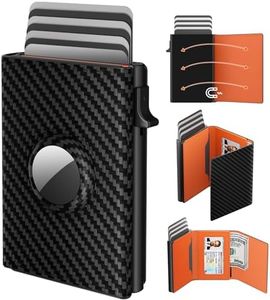 dwnkove Carteras AirTag para Hombre, Minimalista Billeteras, Bloqueo RFID, Emergente Tarjetero, Cartera Hombre Piel, Capacidad para Tarjetas 9-14 | Ventana de Identificación | Ranura de Efectivo