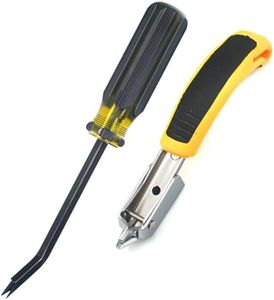GEARLINTON Staple Remover Heavy Duty Tack Puller with Double Pronged Head, Industrial Staple Remover Upholstery Tool for Furniture, Floor, Carpet, Carton (Black Handle)
