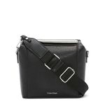 Calvin Klein Women's Perry Organizational Dome Mini Bag Crossbody, Black/Silver, One Size