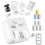 SEZNIK Mini Printer, Inkless, Thermal, Bluetooth, Portable Pocket Printer, Compatible with Android, iOS Mobile. 1 Year Warranty (MiniX-White)