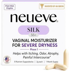NeuEve Silk Vaginal Moisturizer for Menopause Relief | Long-Lasting Support for Women 55+ with Severe Dryness, Itching, Odor, & Irritation | All-Natural Hormone-Free | Phase 1 | 8ct, 1-Month Supply