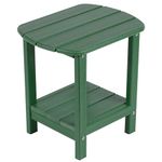 Nalone Adirondack Side Table 16.5" Outdoor Side Table HDPE Plastic Double Adirondack End Table Small Table for Patio (Green)