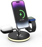 Brookstone 3 in 1 Wireless Charging Station Compatible with MagSafe Charger for Apple Fast Wireless Charger Stand for iPhone 15,14,13,12 Pro Max Series, iWatch Series, Airpods 3, 2, Pro