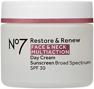 No7 Restore & Renew Multi Action Face & Neck SPF 30 Day Cream - Firming & Hydrating Face Moisturizer with Hyaluronic Acid to Help Visibly Reduce the Appearance of Wrinkles (1.69 Fl Oz)