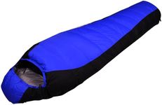 Mummy Sleeping Bag 1500g White Duck Down Waterproof Outdoor Hiking Camping -15��℃ (Blue)