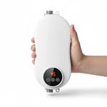 Drumstone 𝟏𝟓-𝐘𝐞𝐚𝐫𝐬 𝐖𝐚𝐫𝐫𝐚𝐧𝐭𝐲 5500W Instant Electric Hot Water Heater | LED Touch Control Tankless System | Fast Heating Water Geyser with Digital Temperature Display Kitchen & Bathroom
