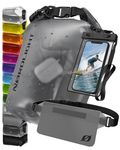 Nordlight Waterproof Dry Bag with Phone Pouch and Fanny Pack - (20L, Anthracite Frosted) Waterproof Dry Sack with Roll Top Closure | Swimming, Boating, Beach, Stand Up Paddling
